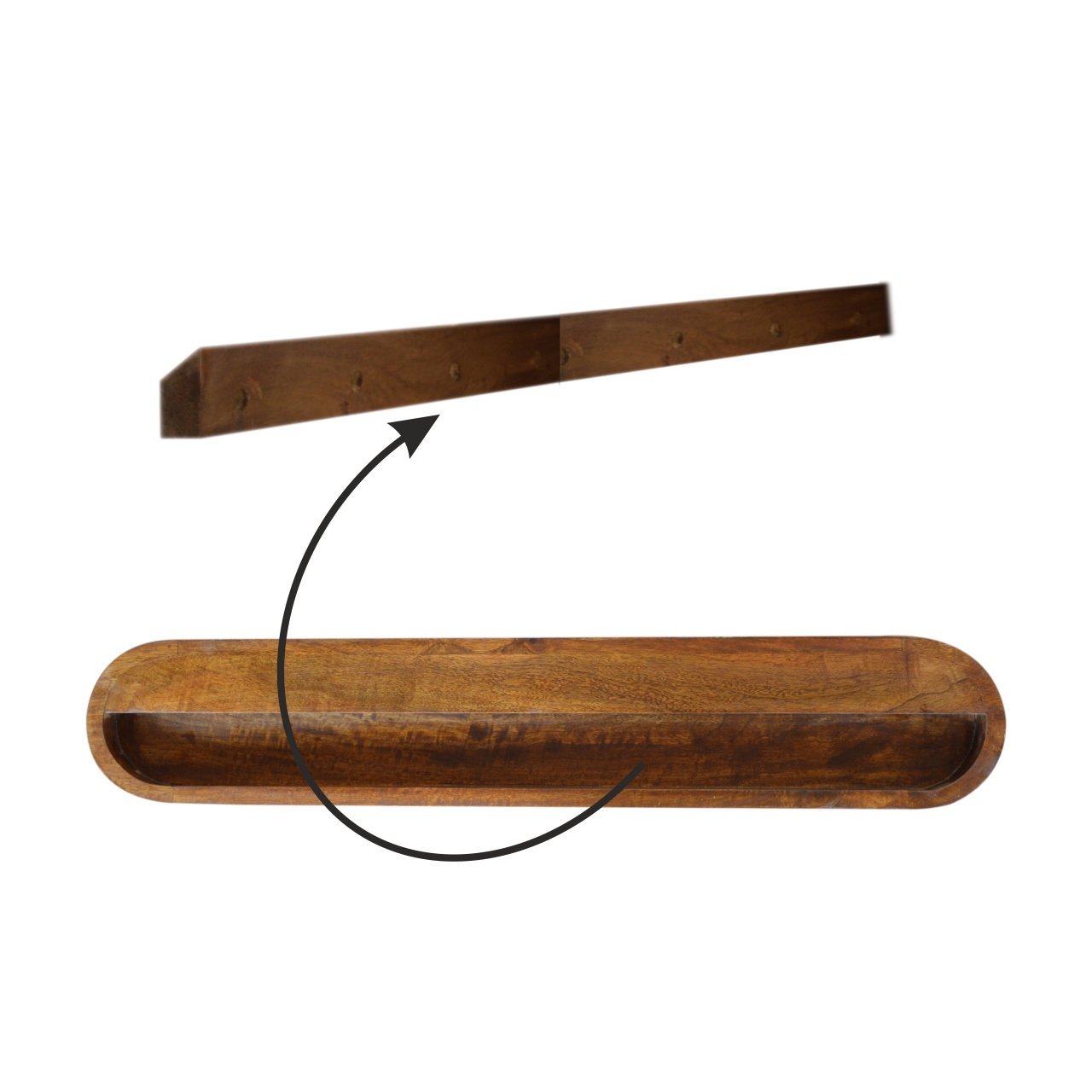 Floating Chestnut London Console Chestnut Solid Wood