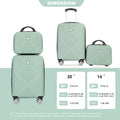 2Piece Luggage Sets Abs Lightweight Suitcasespinner Wheels, 20 14 Olive Green Olive Green Abs