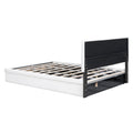 Full Size Upholstered Bed With Hydraulic Storage System And Drawer, White White Pu Leather
