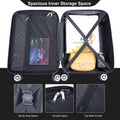 2Piece Luggage Sets Abs Lightweight Suitcasespinner Wheels, 20 14 Black Black Abs