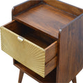 Manila Gold One Drawer Bedside Chestnut Wood Metal