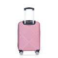 4 Piece Abs Lightweight Suitcase, 14 Inch Makeup Box, Aircraft Wheels 14 20 24 28 Pink Pink Abs