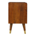 Manila Gold One Drawer Bedside Chestnut Wood Metal