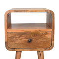 Mini Oakish Curve Open Bedside Oak Solid Wood