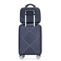 2Piece Luggage Sets Abs Lightweight Suitcasespinner Wheels, 20 14 Black Black Abs