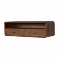 Floating Chestnut Open Console Chestnut Solid Wood