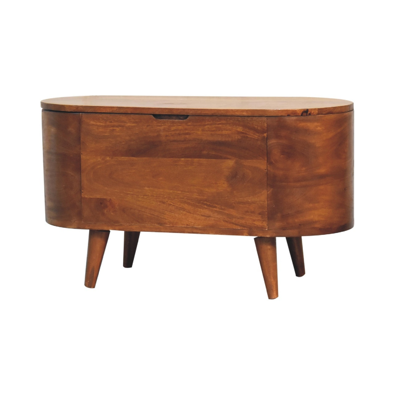 Chestnut Rounded Lid Up Blanket Box Chestnut Solid Wood