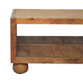 Larissa Large Coffee Table Oak Wood Rattan