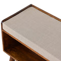 Mud Linen Nordic Storage Bench Chestnut Foam Wood Fabric