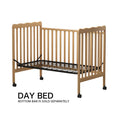 3 In 1 Convertible Crib In Natural, Made Of Sustainable Pinewood, Non Toxic Finish, Comes With Locking Wheels, Wooden Nursery Furniture Natural Wood