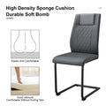 Modern Dining Chair With Faux Leather Cushioned Seats Dining Chair With Metal Legs, Suitable For Kitchen, Living Room, Bedroom, Dining Room Side Chairs, Set Of 6 Pieces Gray Pu Leather Gray Pu