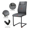 Modern Dining Chair With Faux Leather Cushioned Seats Dining Chair With Metal Legs, Suitable For Kitchen, Living Room, Bedroom, Dining Room Side Chairs, Set Of 6 Pieces Gray Pu Leather Gray Pu