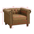 Classic Traditional Living Room Upholstered Sofa With High Tech Fabric Surface Chesterfield Tufted Fabric Sofa Couch, Large Brown Brown Primary Living Space Medium Soft Cushion Back Square Arms Foam Fabric 1 Seat