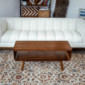 Alice Coffee Table Walnut Brown Leather