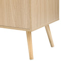 Modern Cabinet With 2 Doors And 3 Drawers, Suitable For Living Rooms, Studies, And Entrances. Natural Mdf