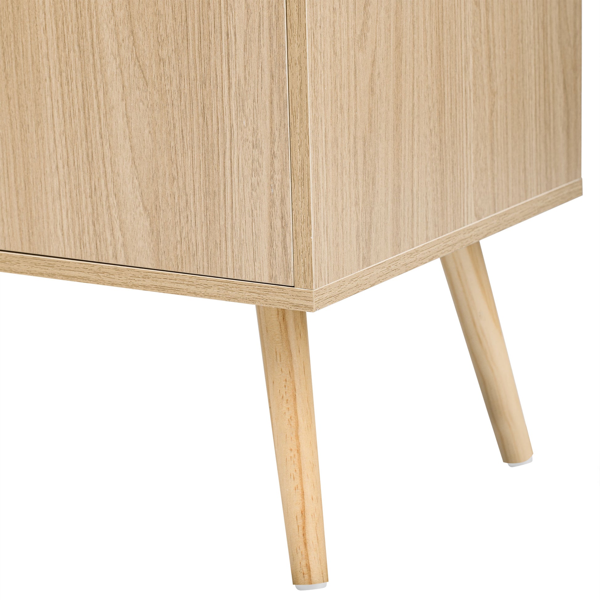 Modern Cabinet With 2 Doors And 3 Drawers, Suitable For Living Rooms, Studies, And Entrances. Natural Mdf