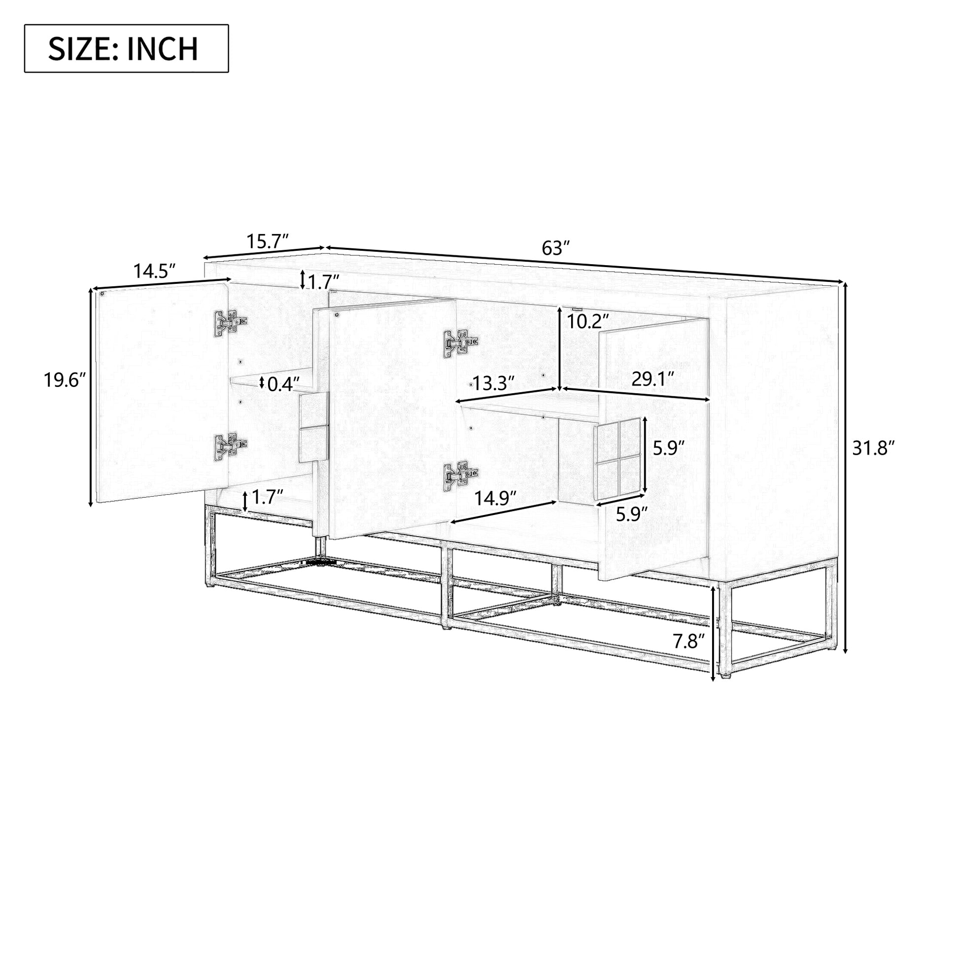 Light Luxury Designed Cabinet With Unique Support Legs And Adjustable Shelves, Suitable For Living Rooms, Corridors, And Study Rooms. White Mdf