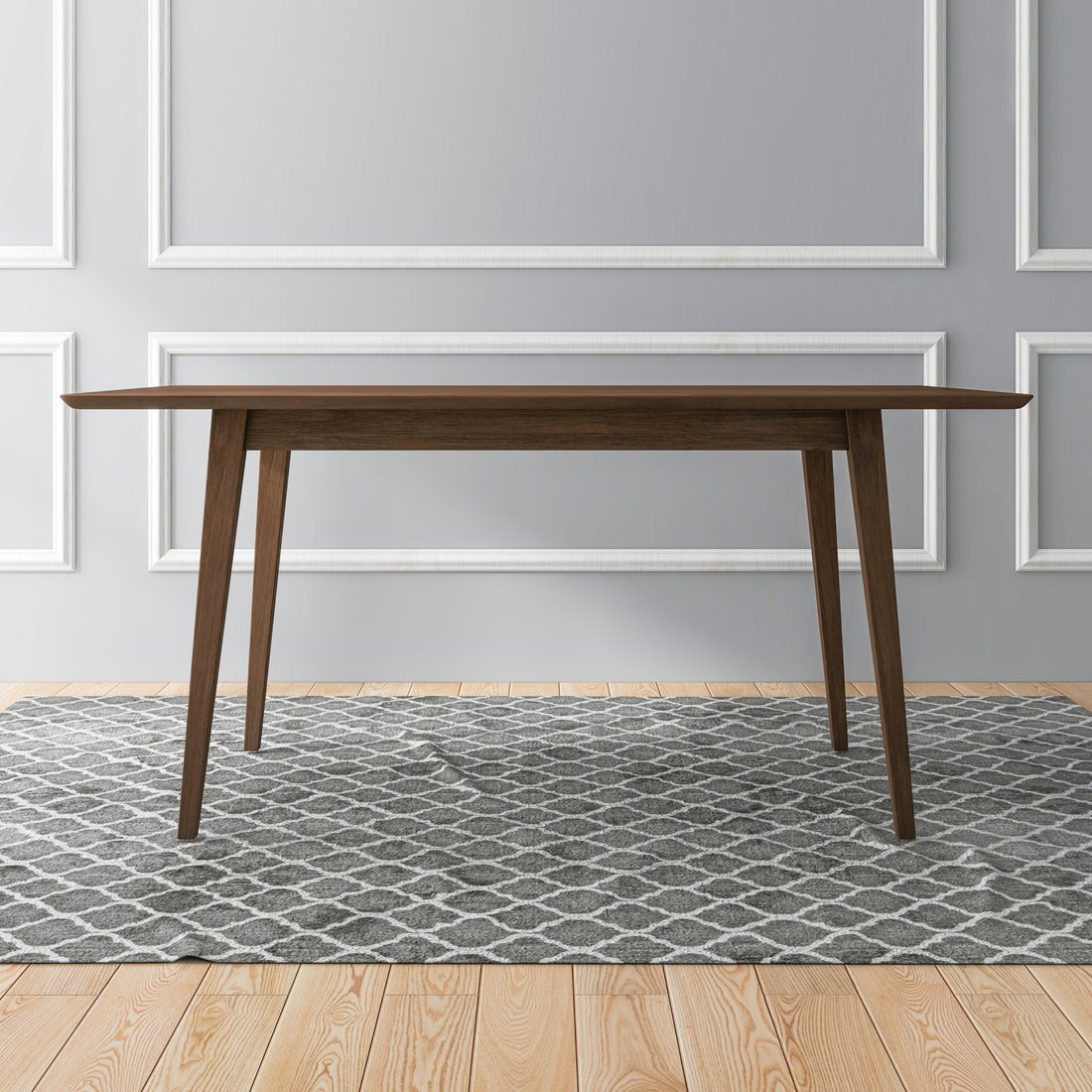 Mary Modern Style Solid Wood Rectangular Dining Kitchen Table Brown Wood