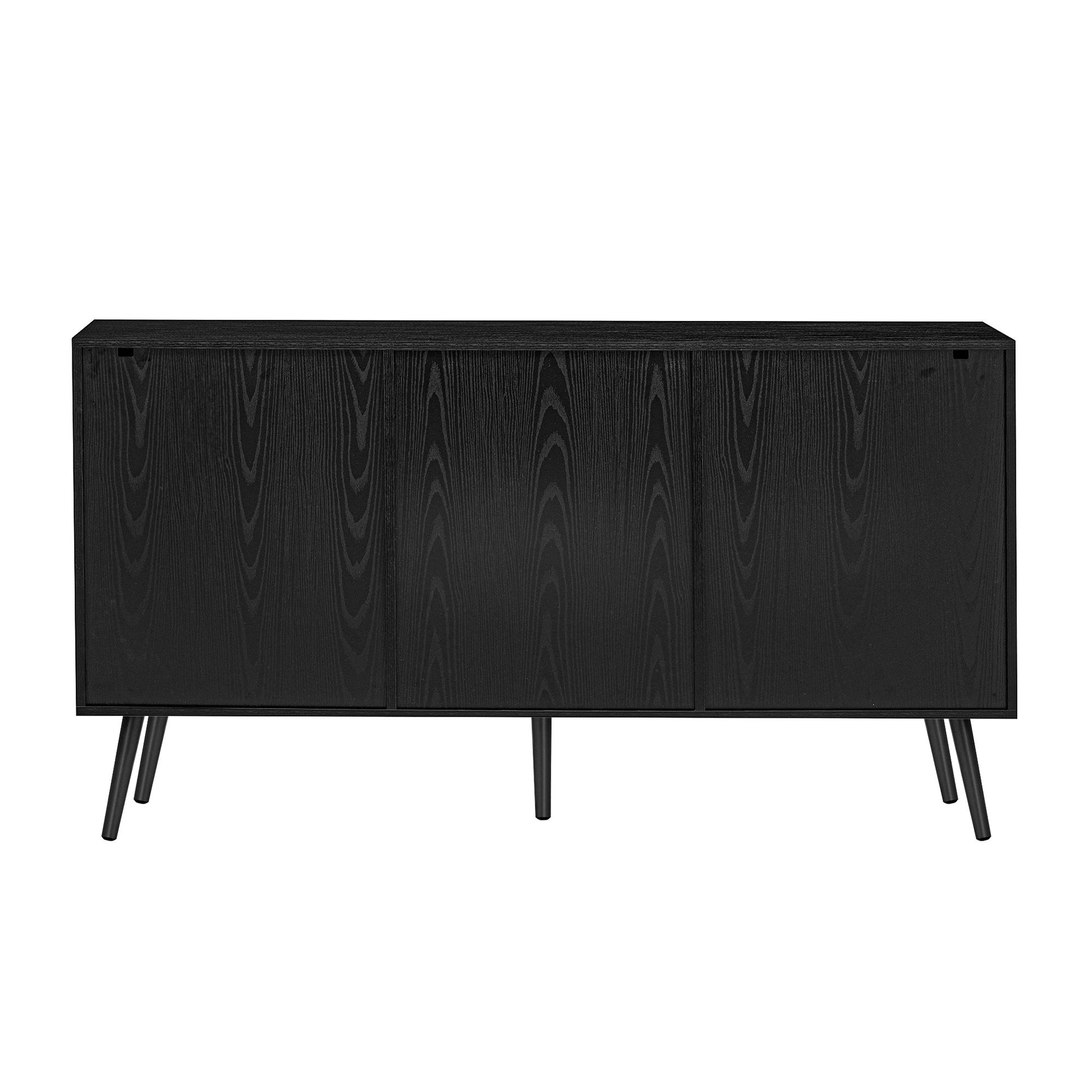 Modern Cabinet With 2 Doors And 3 Drawers, Suitable For Living Rooms, Studies, And Entrances. Black Mdf