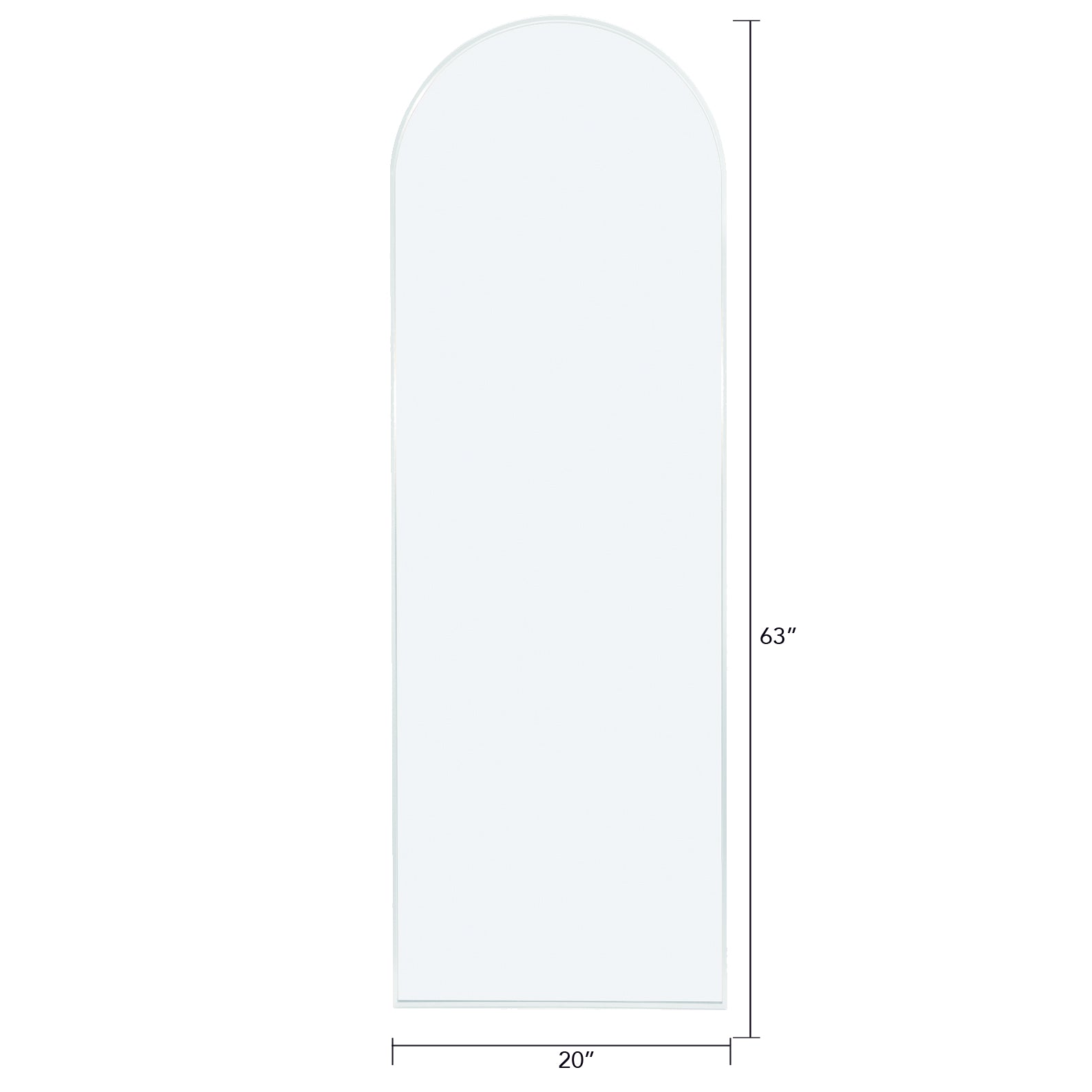 White 63X20 Inch Metal Arch Stand Full Length Mirror White Classic Mdf Glass Aluminium Alloy