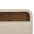 Queen Size Upholstered Platform Bed With Storage Headboard, Sensor Light And A Set Of Sockets And Usb Ports, Linen Fabric, Beige Beige Linen