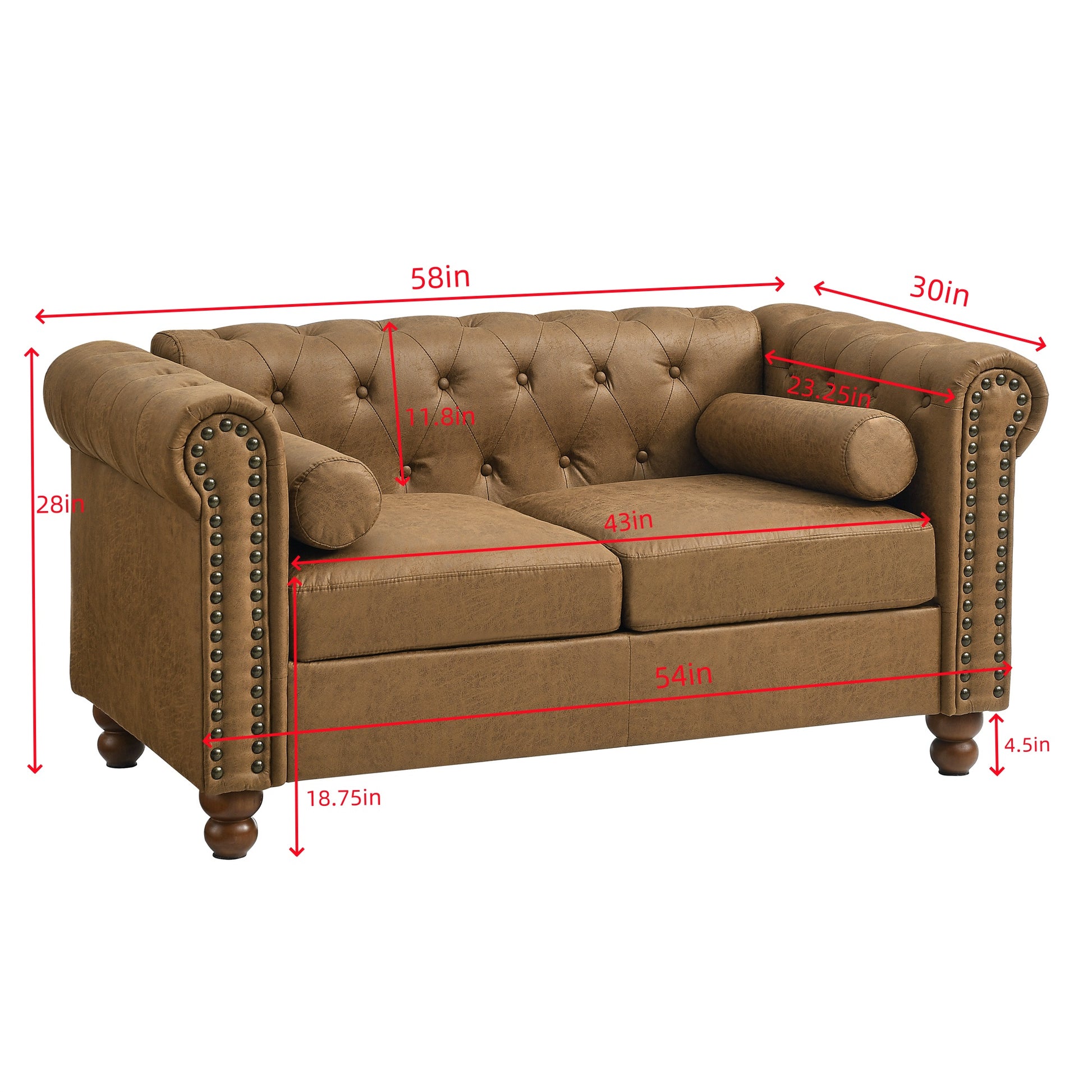 Classic Traditional Living Room Upholstered Sofa With High Tech Fabric Surface Chesterfield Tufted Fabric Sofa Couch, Large Brown Brown Primary Living Space Medium Soft Cushion Back American Design