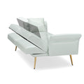 67.71 Inch Faux Leather Sofa Bed With Adjustment Armres White Light Brown Faux Leather Wood Primary Living Space Medium Soft Loose Back Contemporary Eucalyptus Square Arms Foam Pvc 2 Seat