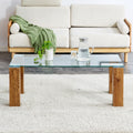 Glass Top Coffee Table,Tea Table, With Mdf Legs Stylish Blend Of Elegance And Durability 44.9