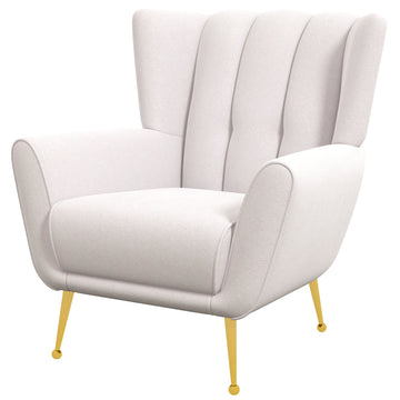 Gianna Mid Century Modern Tufted French Boucle Armchair White Boucle