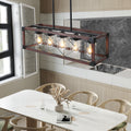 Same As W1340P155971 L1011 Rw G 5 Light Retro Farmhouse Chandelier For Kitchen, Living Room, Dining Room Red And Black No Bulbs Red Black Farmhouse Iron