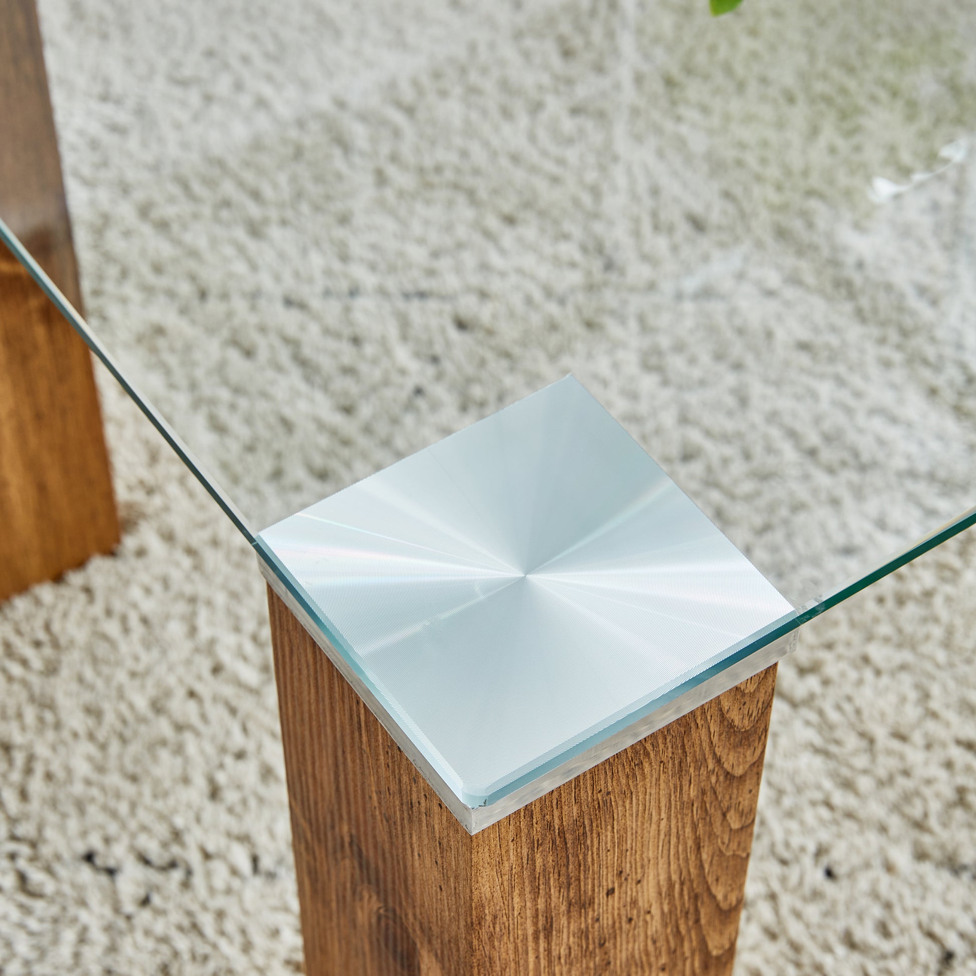 Glass Top Coffee Table,Tea Table, With Mdf Legs Stylish Blend Of Elegance And Durability 44.9"*21.7"*16.9" Transparent Glass