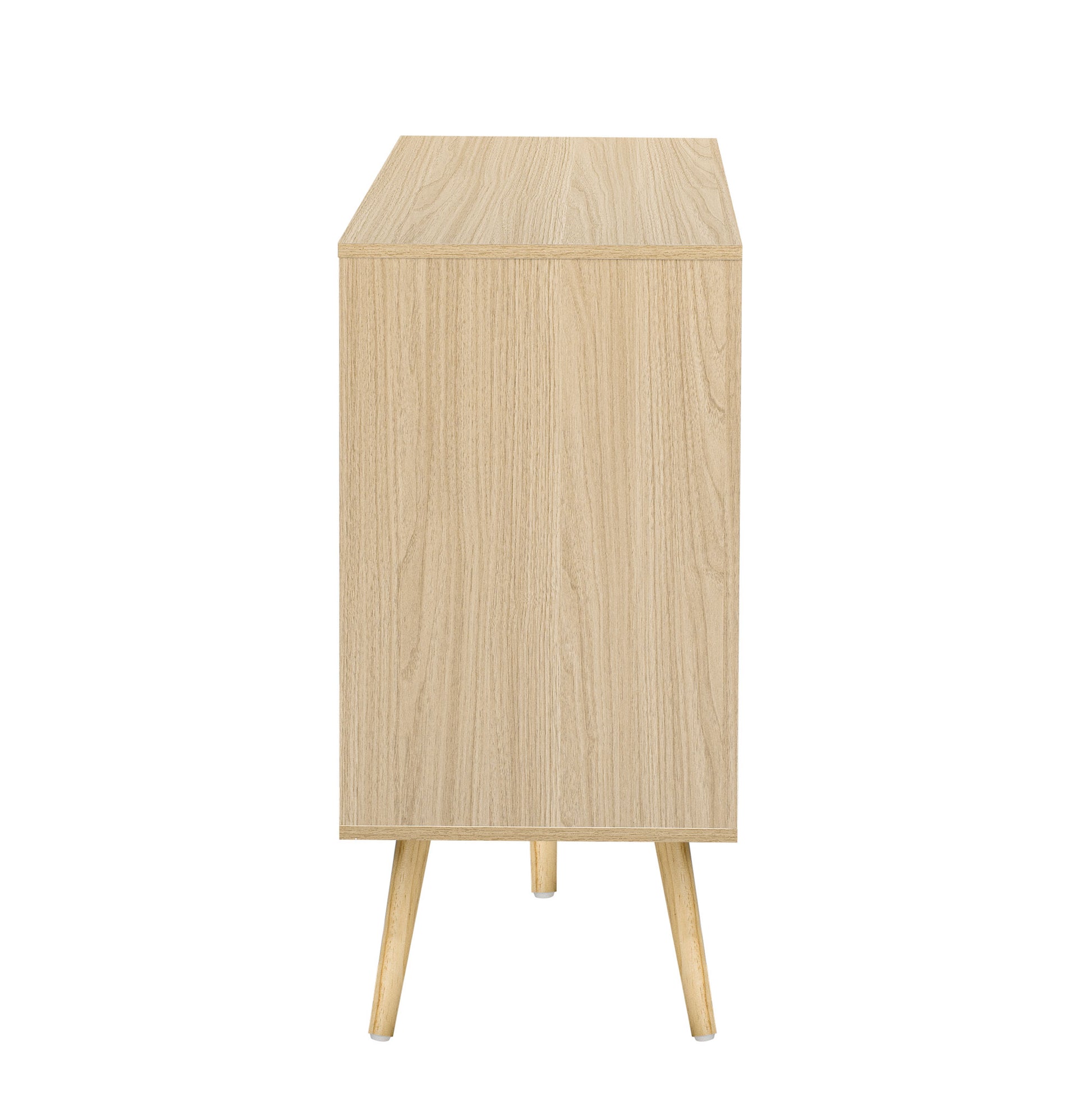 Modern Cabinet With 2 Doors And 3 Drawers, Suitable For Living Rooms, Studies, And Entrances. Natural Mdf