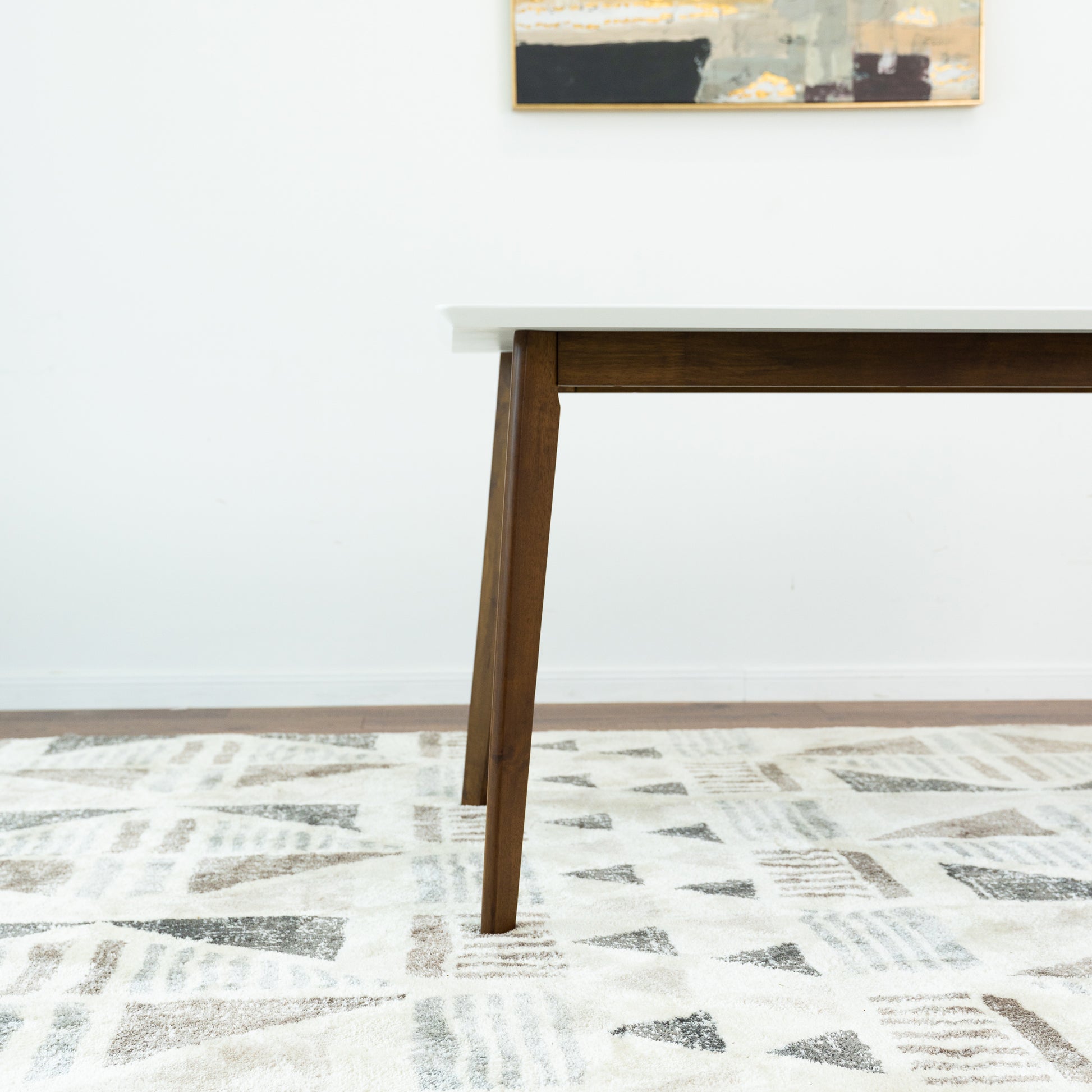 Carlos Solid Wood Dining Table White Solid Wood