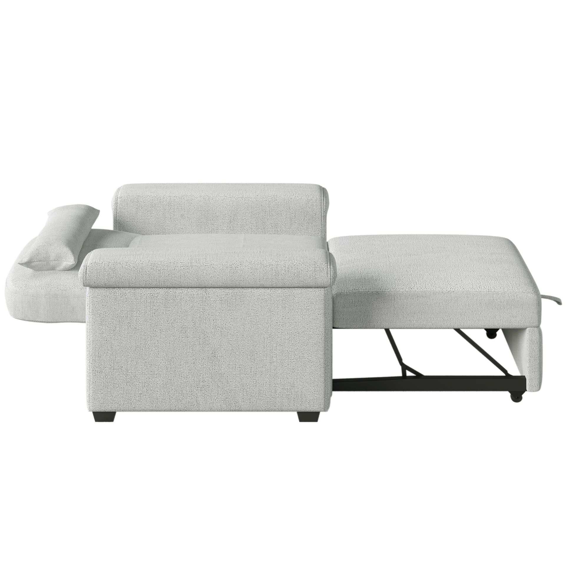 3 In 1 Convertible Sleeper Chair Sofa Bed Pull Out Couch Adjustable Chair With Pillow, Adjust Backrest Into A Sofa, Lounger Chair, Single Bed Or Living Room Or Apartment, Beige Beige Polyester