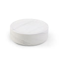 39.37'' White Marble Round Coffee Table Sturdy Fiberglass Table For Living Room, No Need Assembly. White Fiberglass