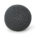 Bordeaux Knitted Cotton Round Pouf, Gray Gray Cotton