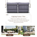 1 Piece Woven Rope Outdoor Swing Sofa With Soft Cushions Seating 2 For Patio, Courtyard And Balcony Light Grey Light Gray Woven Rope