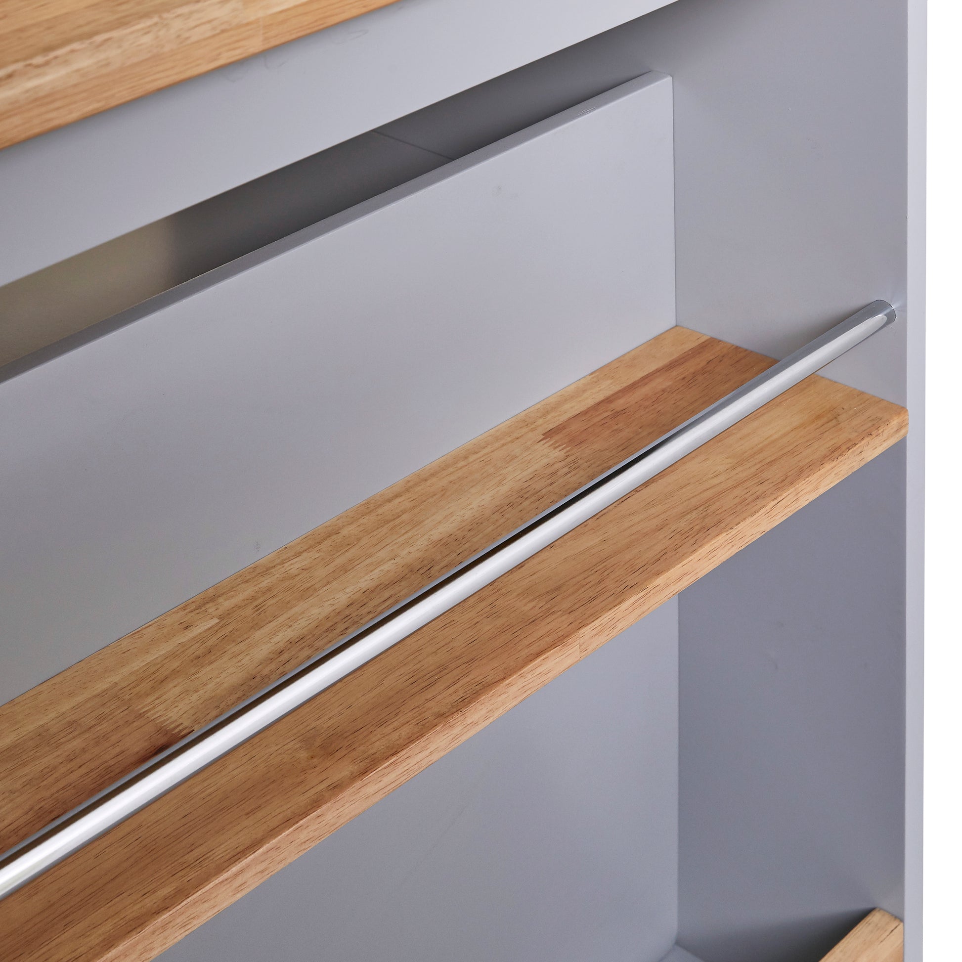 Rolling Kitchen Island With Storage, Two Sided Kitchen Island Cart On Wheels With Wood Top, Wine And Spice Rack, Large Kitchen Cart With 2 Drawers, 3 Open Compartments, Grey Blue Blue Kitchen Classic,French,Mid Century Modern,Modern,Rustic Rectangular