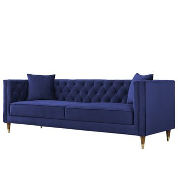 Autumn Velvet Sofa Blue Velvet 3 Seat