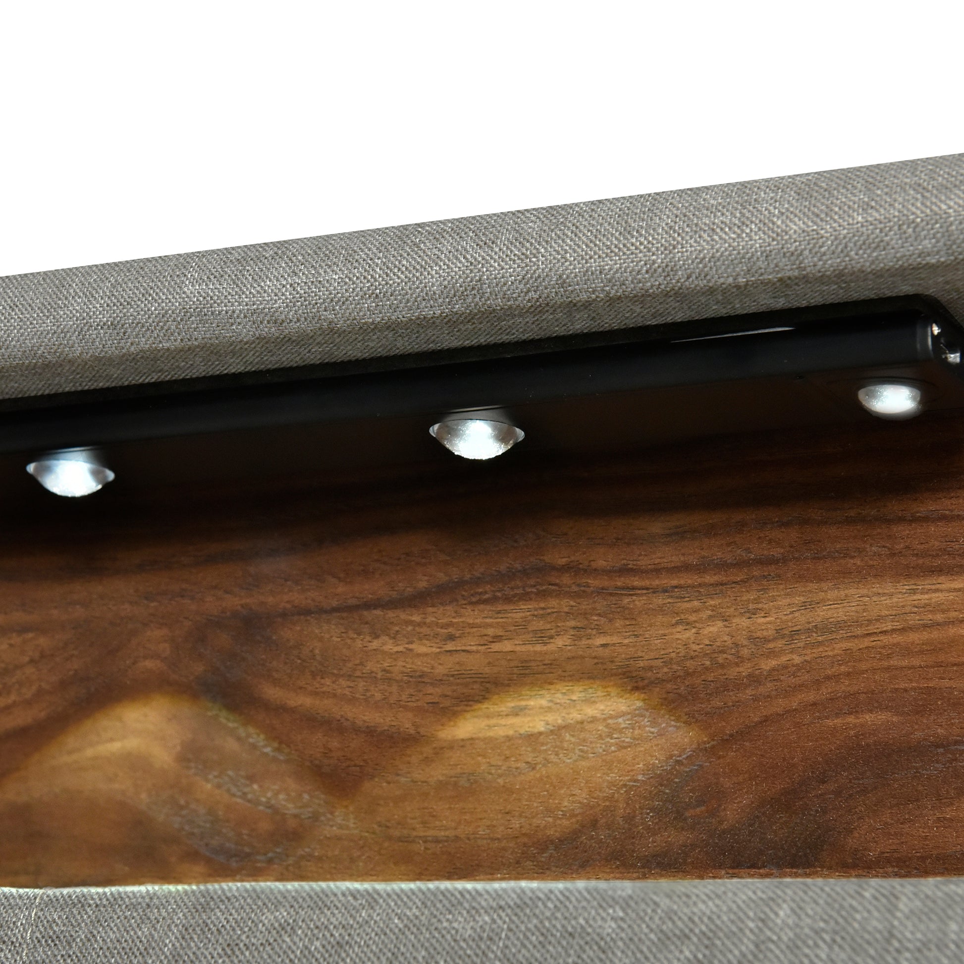 Queen Size Upholstered Platform Bed With Storage Headboard, Sensor Light And A Set Of Sockets And Usb Ports, Linen Fabric, Gray Gray Linen