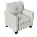 Mid Century Modern Accent Chair Cozy Armchair Button Tufted Back And Wood Legs For Living Room, Office Room, Beige Beige Primary Living Space Polyester
