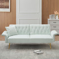67.71 Inch Faux Leather Sofa Bed With Adjustment Armres White Light Brown Faux Leather Wood Primary Living Space Medium Soft Loose Back Contemporary Eucalyptus Square Arms Foam Pvc 2 Seat