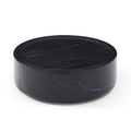 39.37'' Black Marble Round Coffee Table Sturdy Fiberglass Table For Living Room ,No Need Assembly. Black Fiberglass