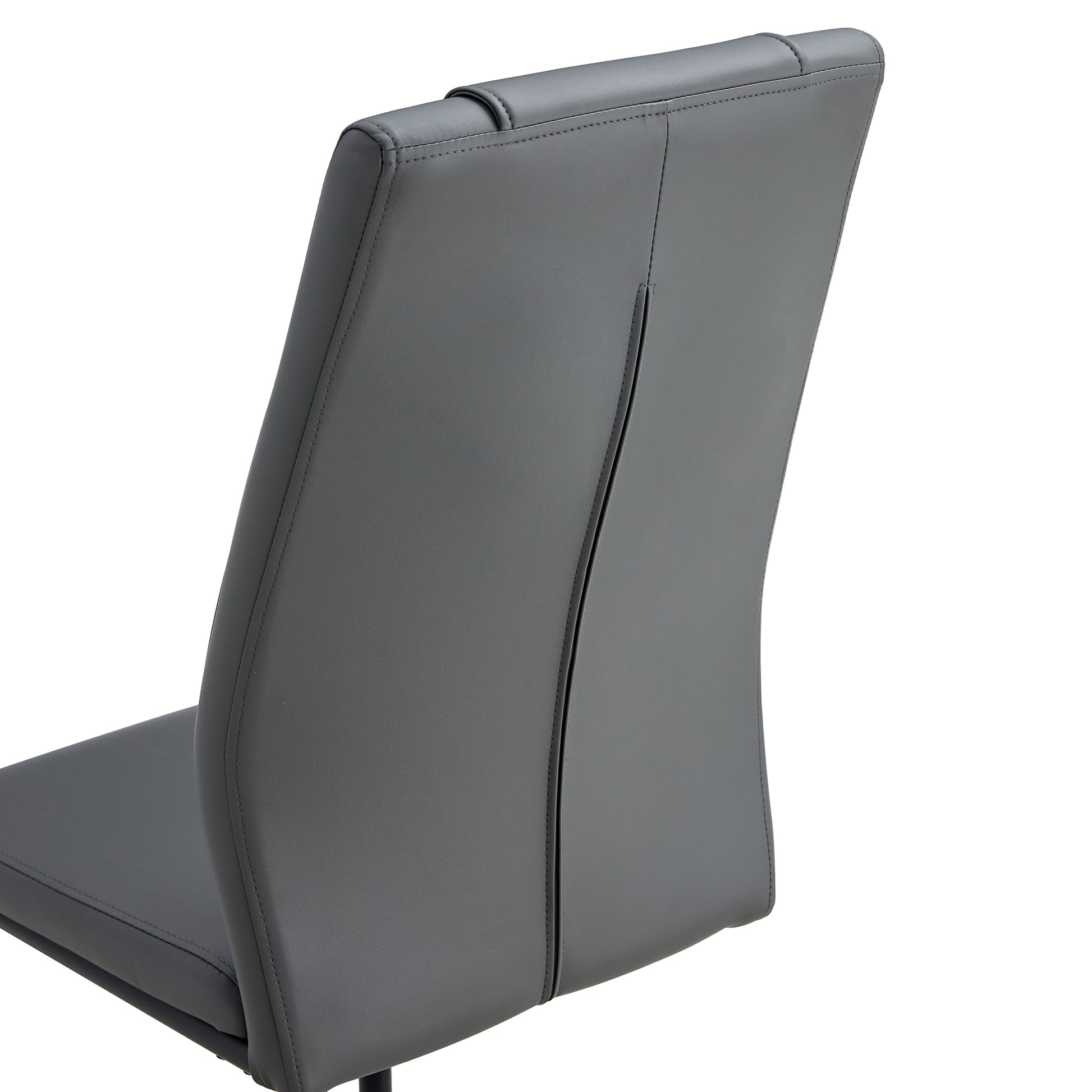 Modern Dining Chair With Faux Leather Cushioned Seats Dining Chair With Metal Legs, Suitable For Kitchen, Living Room, Bedroom, Dining Room Side Chairs, Set Of 6 Pieces Gray Pu Leather Gray Pu