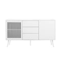 Modern Cabinet With 2 Doors And 3 Drawers, Suitable For Living Rooms, Studies, And Entrances. White Mdf