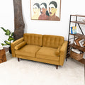 Casey Velvet Loveseat Yellow Velvet