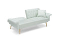 67.71 Inch Faux Leather Sofa Bed With Adjustment Armres White Light Brown Faux Leather Wood Primary Living Space Medium Soft Loose Back Contemporary Eucalyptus Square Arms Foam Pvc 2 Seat