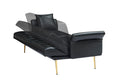 67.71 Inch Faux Leather Sofa Bed With Adjustment Armres Black Light Brown Faux Leather Wood Primary Living Space Medium Soft Loose Back Contemporary Eucalyptus Square Arms Foam Pvc 2 Seat