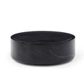 39.37'' Black Marble Round Coffee Table Sturdy Fiberglass Table For Living Room ,No Need Assembly. Black Fiberglass