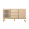 Modern Cabinet With 2 Doors And 3 Drawers, Suitable For Living Rooms, Studies, And Entrances. Natural Mdf